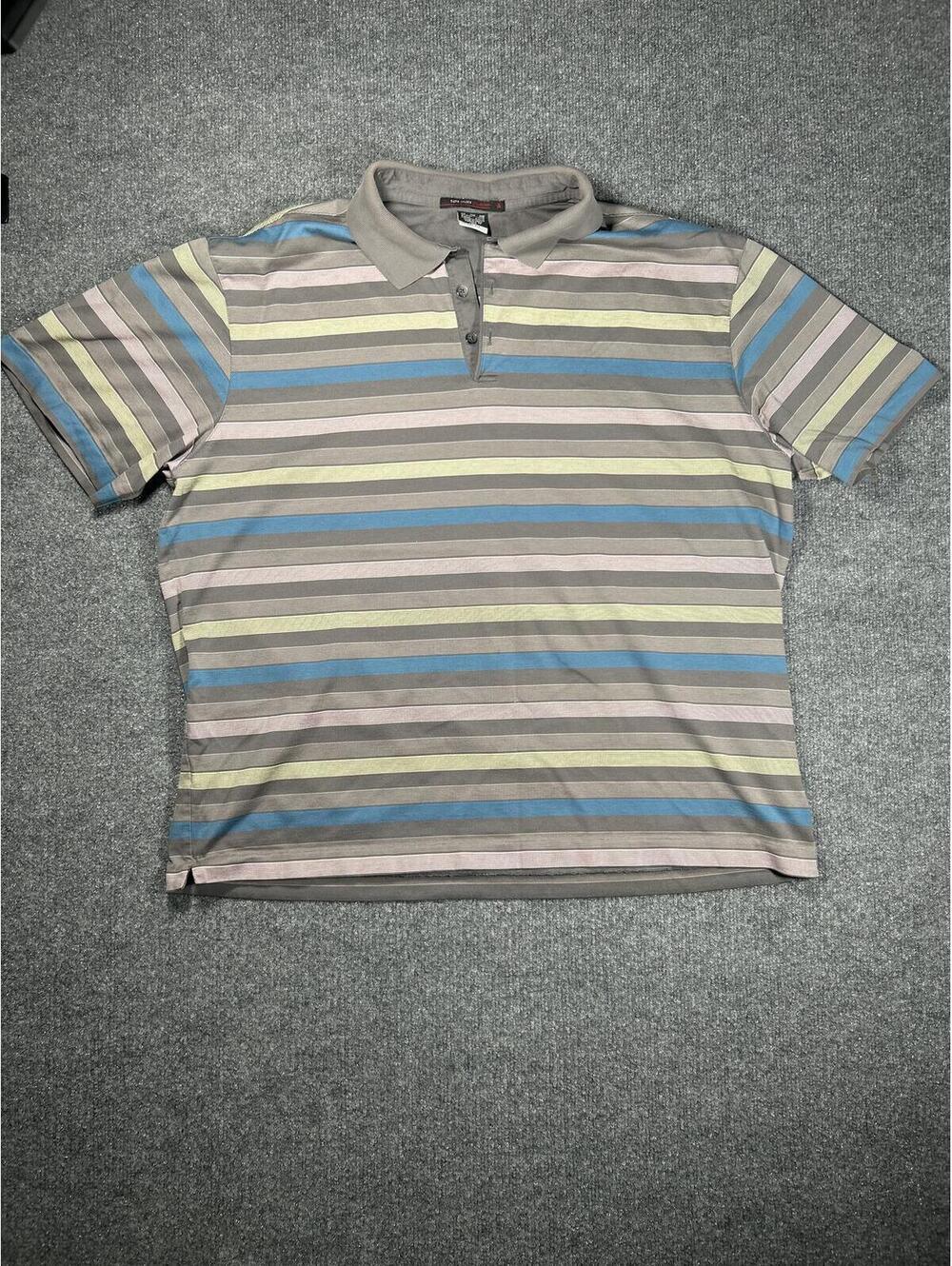 Tiger Woods Collection Men's XXL Striped Polo Shirt Dri-Fit